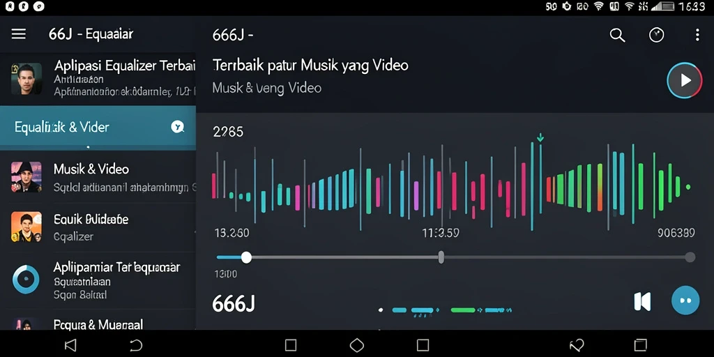 Tampilan antarmuka aplikasi 666J untuk pengaturan Equalizer.