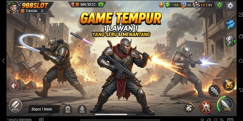 Tampilan antarmuka pertempuran 1 lawan 1 988SLOT yang mendebarkan.