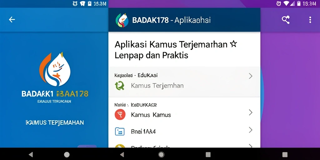 Tampilan antarmuka BADAK178 saat menerjemahkan kata-kata.