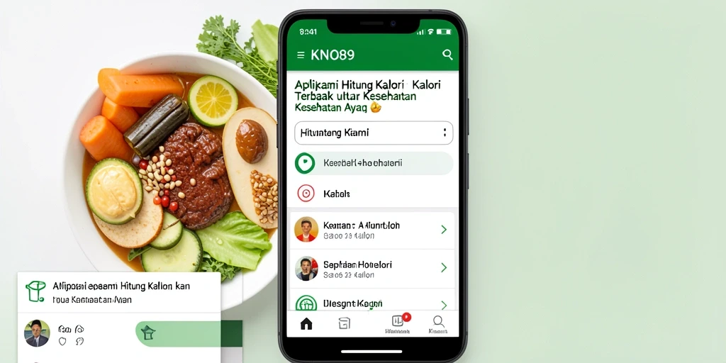 Antarmuka KNO89 menampilkan fungsi Hitung Kalori yang mudah digunakan.