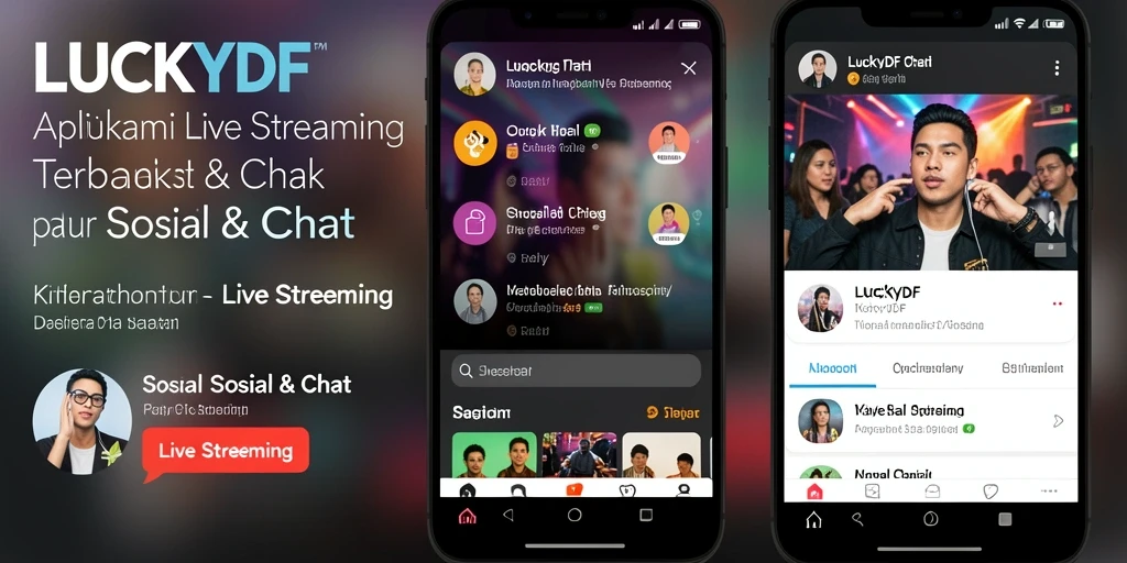 Antarmuka aplikasi LUCKYDF saat melakukan Live Streaming