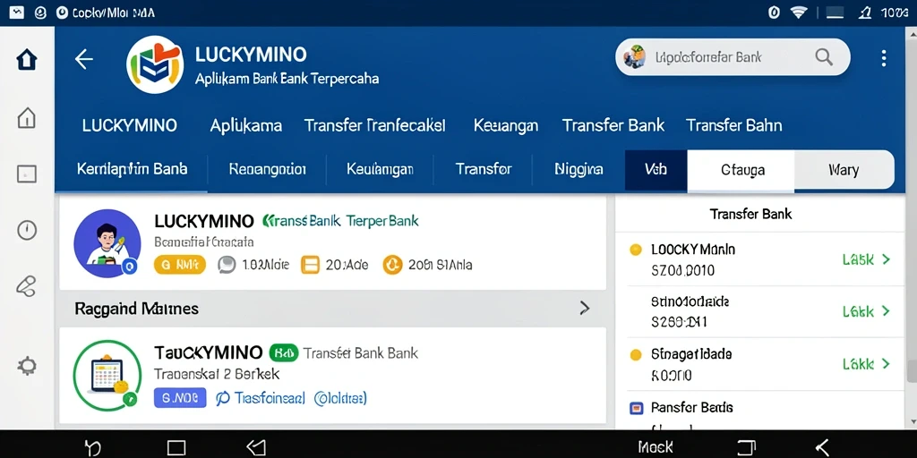 Antarmuka LUCKYMINO yang sederhana dan mudah digunakan untuk transfer bank.