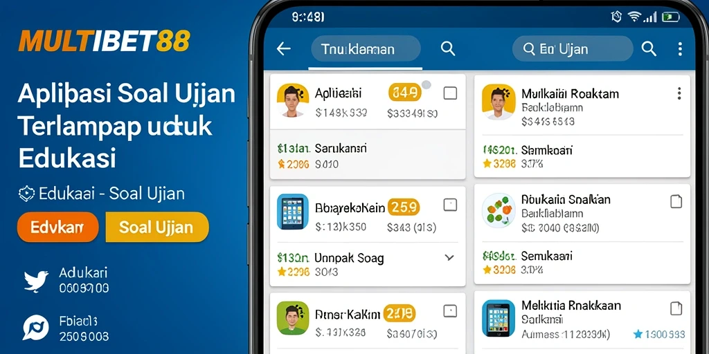 Tampilan antarmuka aplikasi MULTIBET88 untuk Soal Ujian yang interaktif.