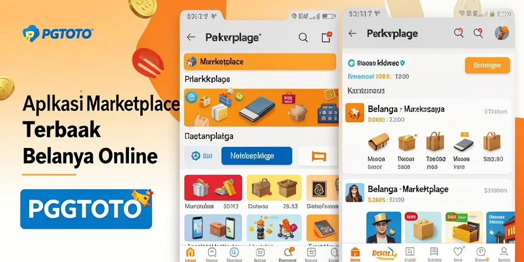 Antarmuka aplikasi PGTOTO dengan berbagai pilihan produk Marketplace.