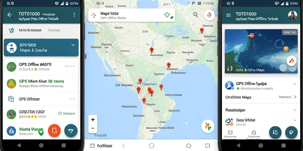 Tampilan antarmuka TOTO1000 dengan fitur GPS Offline Maps yang intuitif.