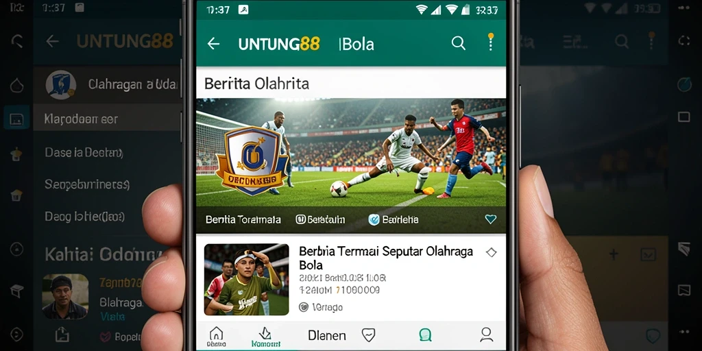 Tampilan antarmuka UNTUNG88 dengan berita olahraga bola terbaru.