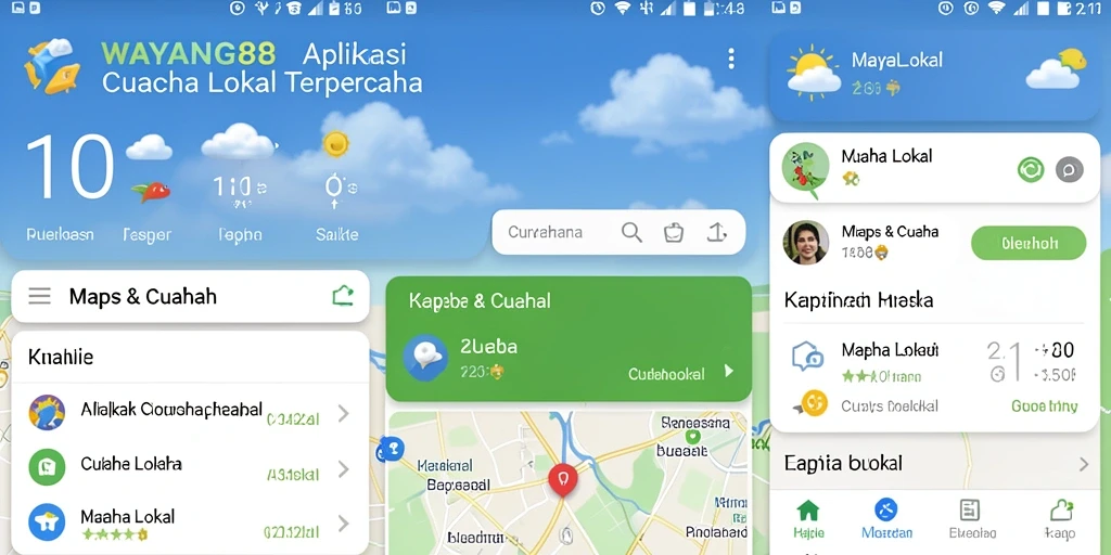 Antarmuka utama WAYANG88 menampilkan informasi cuaca lokal yang jelas dan informatif.