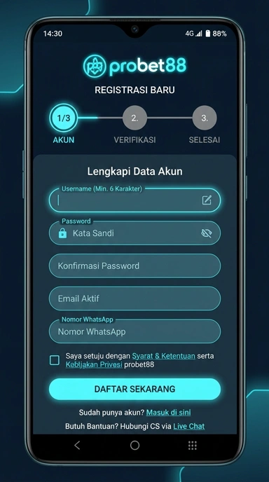 Cara Registrasi Akun Baru Probet88 untuk Pengguna Android